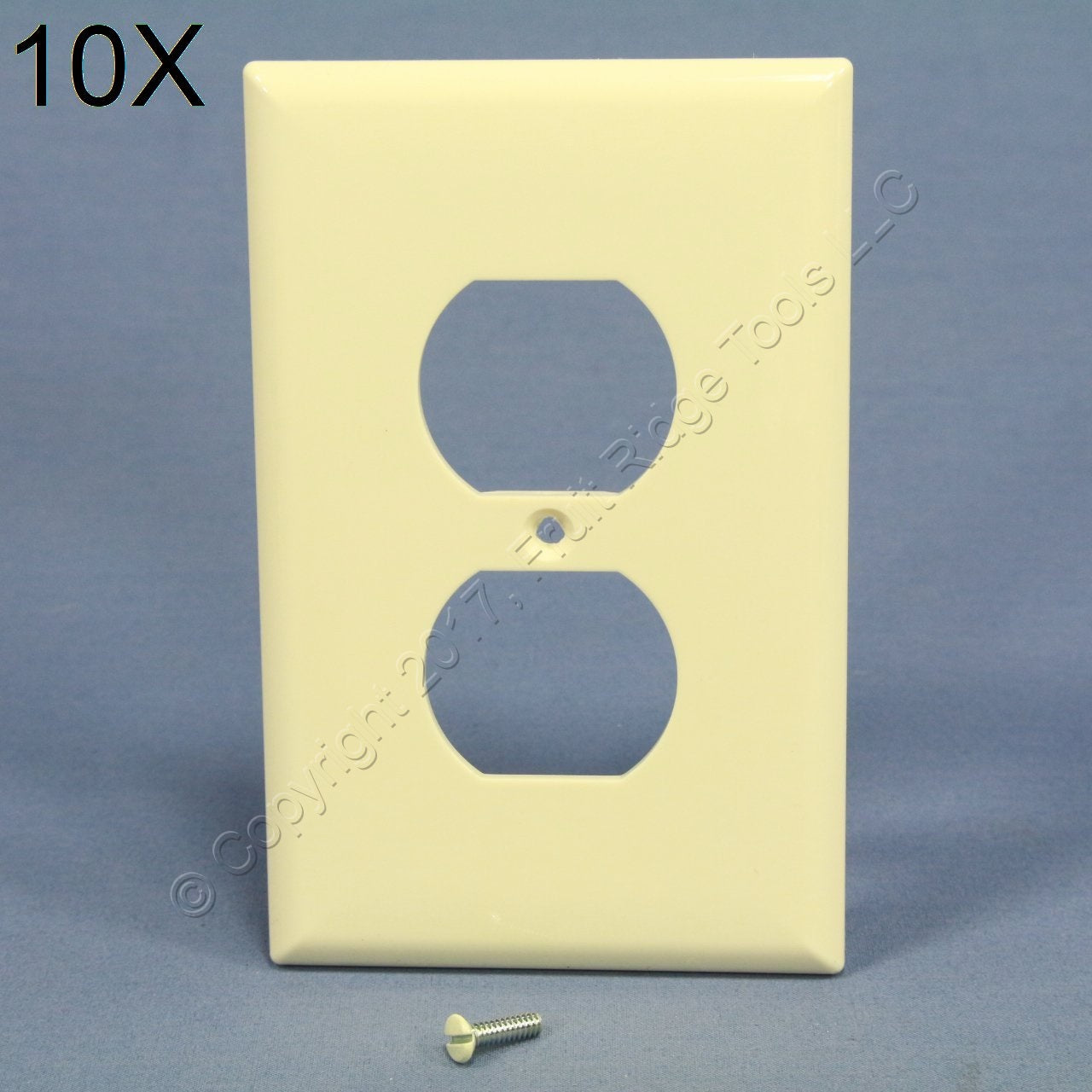 Cooper PJ8A Almond 1-Gang Duplex Unbreakable Nylon Mid-Size Wallplate Cover 10pc