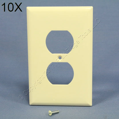 Cooper PJ8A Almond 1-Gang Duplex Unbreakable Nylon Mid-Size Wallplate Cover 10pc