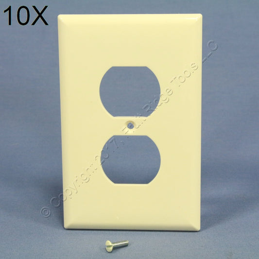 Cooper PJ8A Almond 1-Gang Duplex Unbreakable Nylon Mid-Size Wallplate Cover 10pc