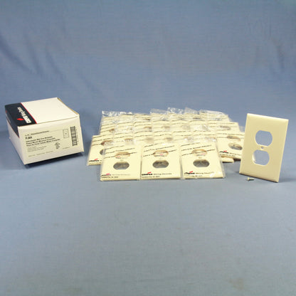 Cooper PJ8A Almond 1-Gang Duplex Unbreakable Nylon Mid-Size Wallplate Cover 25pc
