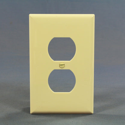 Cooper PJ8A Almond 1-Gang Duplex Outlet Unbreakable Nylon Mid-Size Wallplate