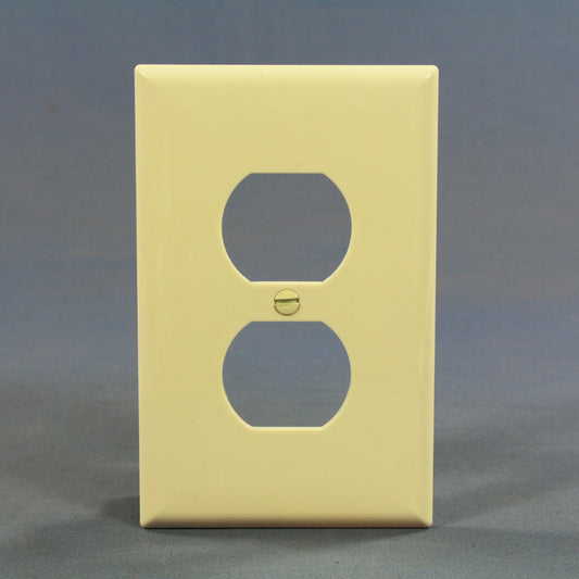 Cooper PJ8A Almond 1-Gang Duplex Outlet Unbreakable Nylon Mid-Size Wallplate
