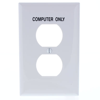 Cooper PJ8COW White 1-Gang Outlet Unbreakable Midway Wallplate Computer Only