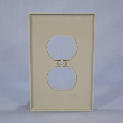 Cooper PJ8GY Gray 1-Gang Duplex Outlet Unbreakable Nylon Mid-Size Wallplate