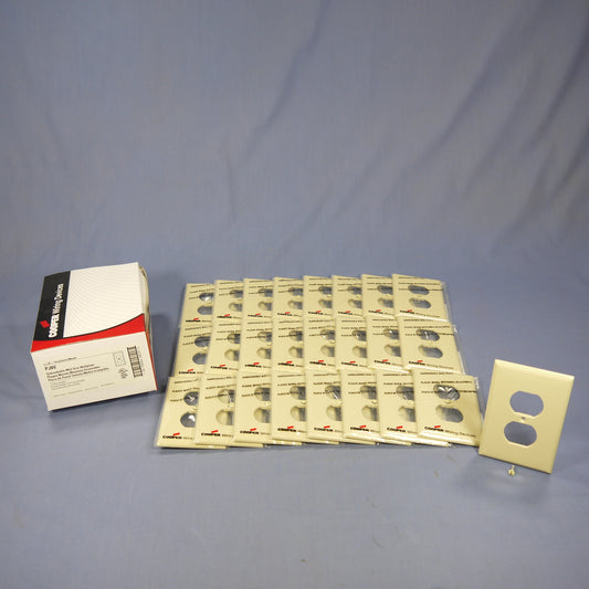 Cooper PJ8V Ivory 1-Gang Duplex Unbreakable Nylon Mid-Size Wallplate Cover 25pcs