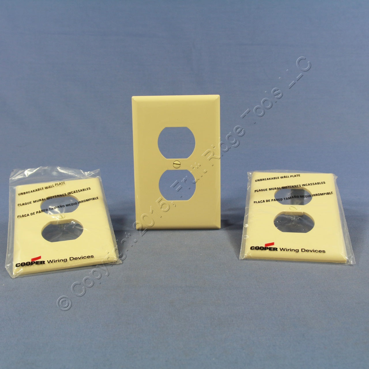 Cooper PJ8V Ivory 1-Gang Duplex Unbreakable Nylon Mid-Size Wallplate Cover 3pcs
