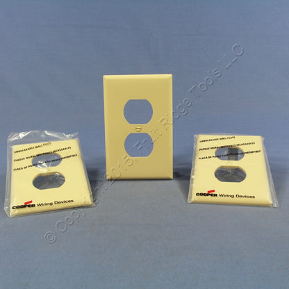 Cooper PJ8V Ivory 1-Gang Duplex Unbreakable Nylon Mid-Size Wallplate Cover 3pcs