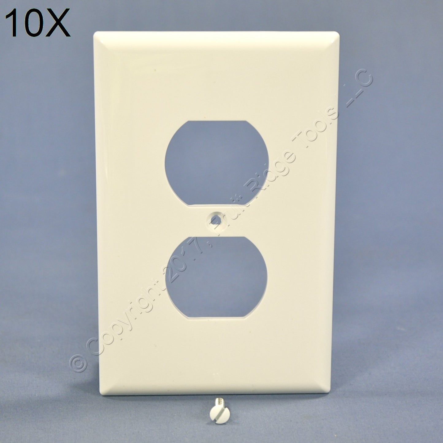 Cooper PJ8W White 1-Gang Duplex Unbreakable Nylon Mid-Size Wallplate Cover 10pcs