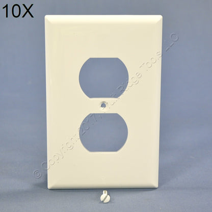 Cooper PJ8W White 1-Gang Duplex Unbreakable Nylon Mid-Size Wallplate Cover 10pcs