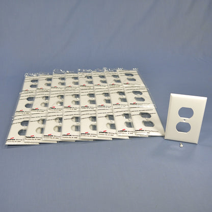 Cooper PJ8W White 1-Gang Duplex Unbreakable Nylon Mid-Size Wallplate Cover 25pcs