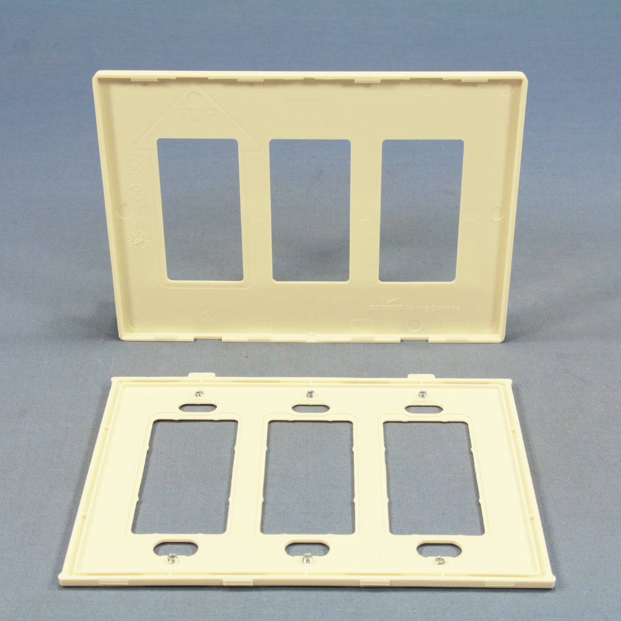Cooper Light Almond Decorator Screwless Mid-Size Wallplate GFCI Cover PJS263LA