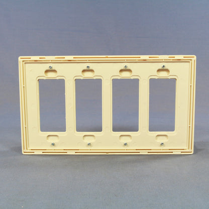Cooper PJS264A Almond 4-Gang Decorator GFCI Unbreakable Mid-Size Wallplate Cover