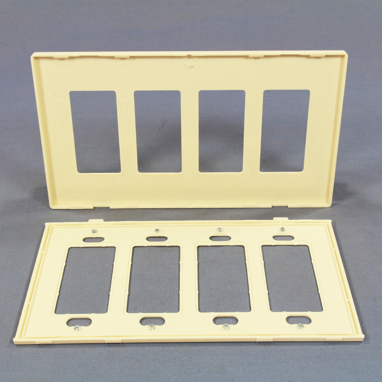 Cooper PJS264A Almond 4-Gang Decorator GFCI Unbreakable Mid-Size Wallplate Cover