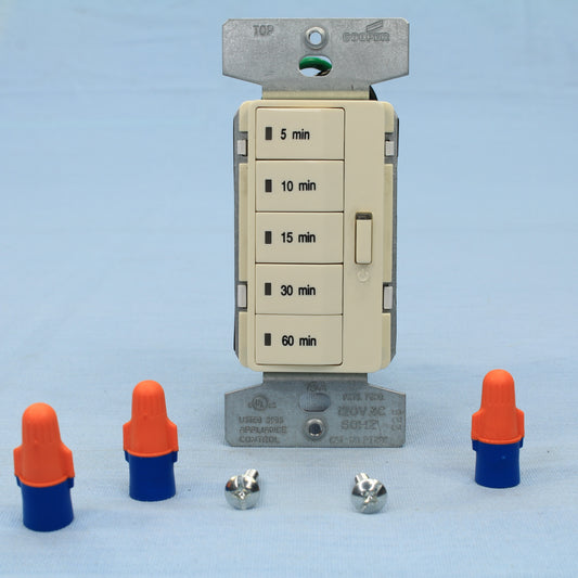 Cooper PT18M-A Almond 5-Button Timer Switch 5 10 15 30 60 Min Lights Fan Heater