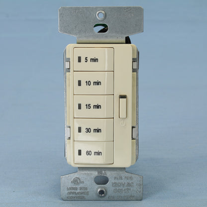 Cooper PT18M-A Almond 5-Button Timer Switch 5 10 15 30 60 Min Lights Fan Heater