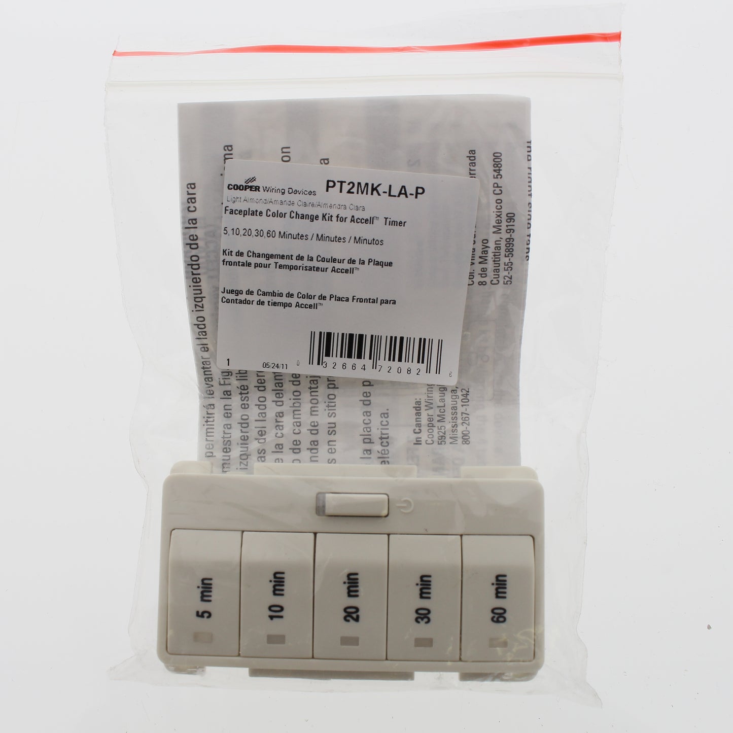 Cooper Accell Lt Almond Color Change Kit For 5,10,20,30,60 Min. Timer PT2MK-LA-P