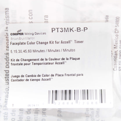 Cooper Wiring Devices PT3MK-B-P Brown Accell Color Change Kit