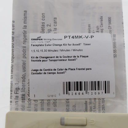 Cooper Accell Lt Ivory Color Change Kit For 1,5,10,15,30 Minute Timer PT4MK-V-P