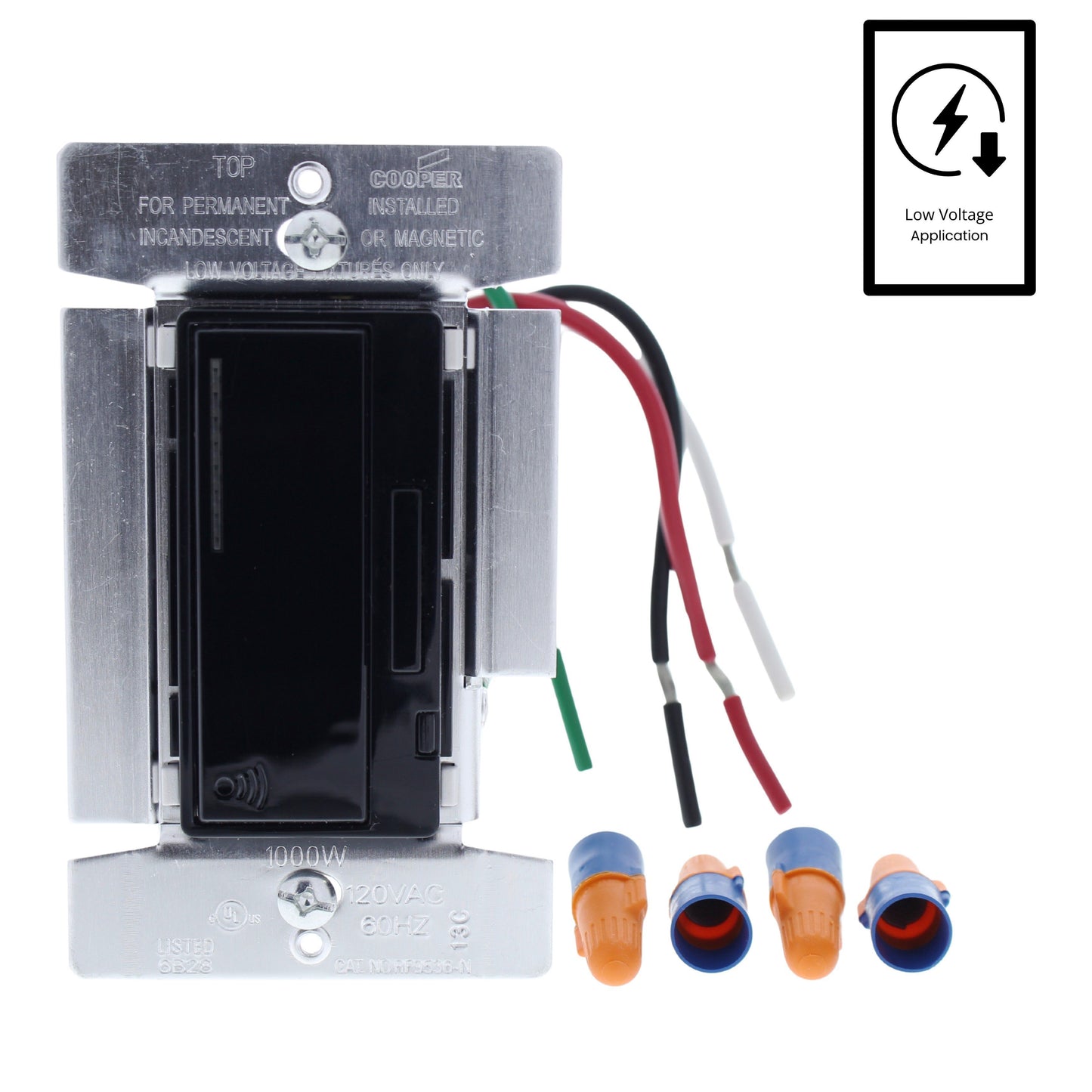 Cooper Black Low Voltage Magnetic Incandescent Dimmer Switch 1000W RF9536-NDBK