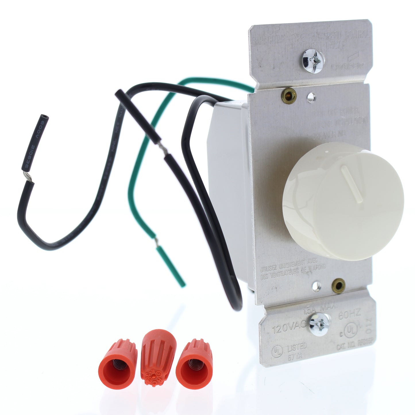 Cooper RFS15-A Almond Ceiling Fan Control 3-Speed Rotary Switch 1.5A 120V