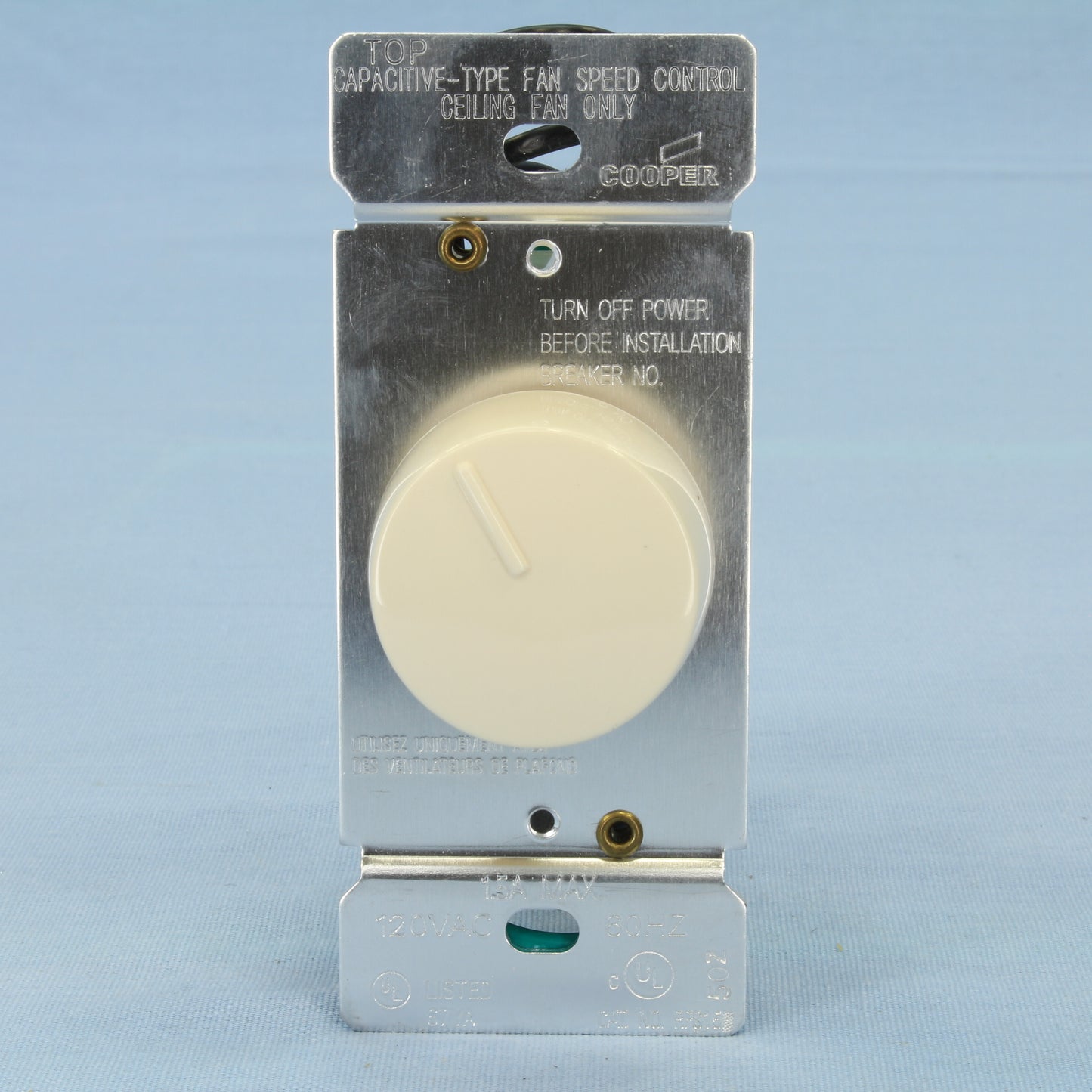 Cooper RFS15-A-K Almond Ceiling Fan Control 3-Speed Rotary Switch 1.5A 120V