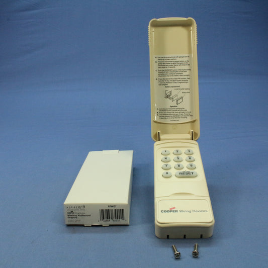 Cooper Aspire RF Garage Door Wireless Keyless Entry Wallmount Keypad w/PIN RFWGT
