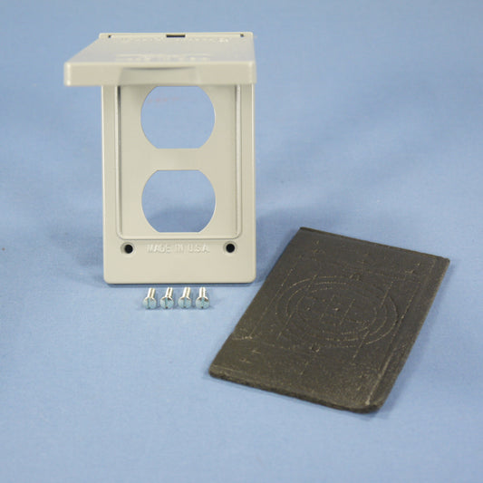 Cooper S994-SP Gray 1-Gang Duplex Outlet Die-Cast Zinc FS Wallplate Box Mount