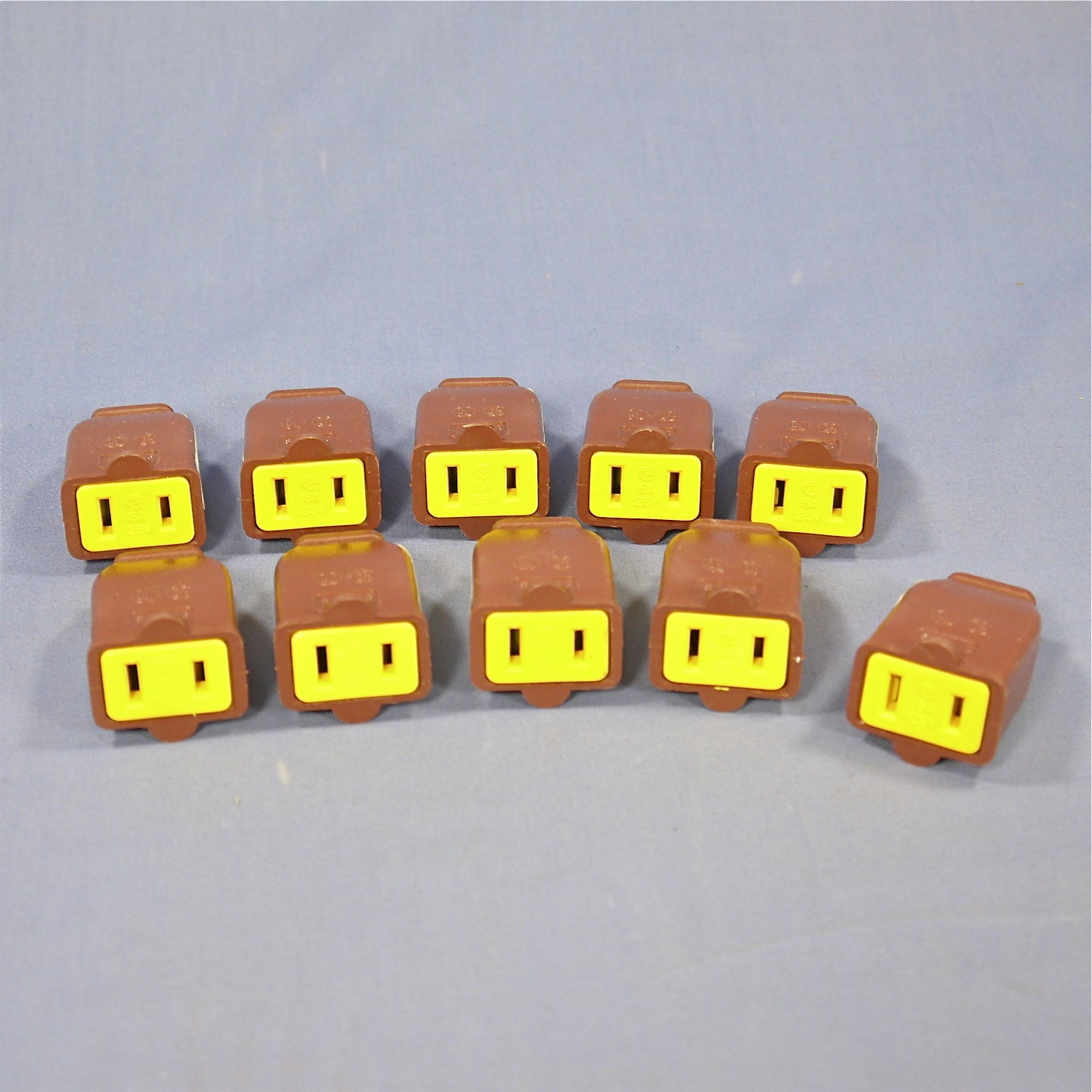 10 Cooper Brown Connector Cord Ends 15A 125V Non-Grounding Nema 1-15R SA155B