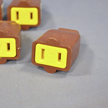 10 Cooper Brown Connector Cord Ends 15A 125V Non-Grounding Nema 1-15R SA155B