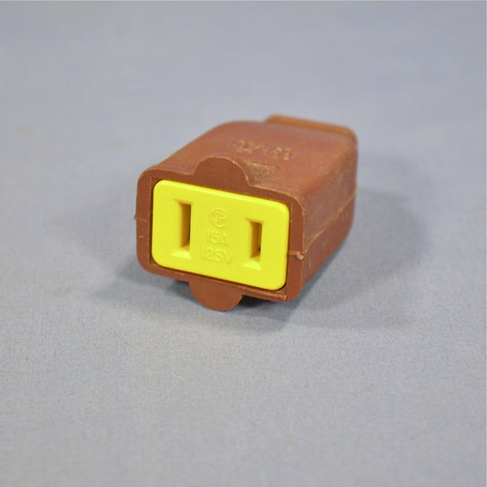 Cooper SA155GB Brown 15A Connector Cord End 125V Non-Grounding Nema 1-15R Bulk