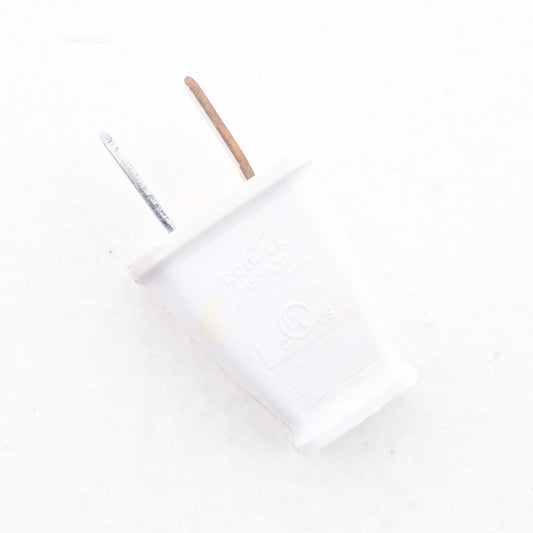 Cooper SA540W White 15A Straight Blade Male Polarized Plug Bulk NEMA 1-15P 125V