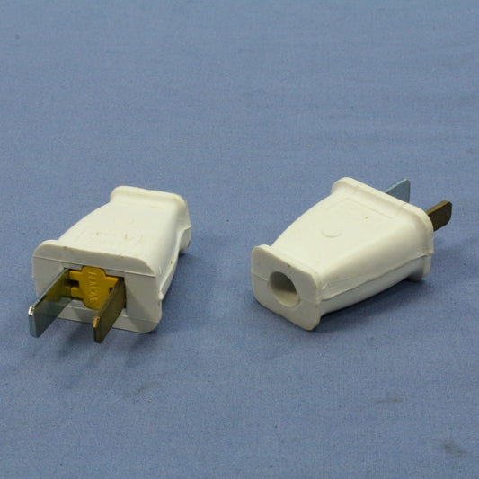 Cooper SA540W White 15A Straight Blade Male Plug 125V Polarized 1-15P Bulk 2pcs