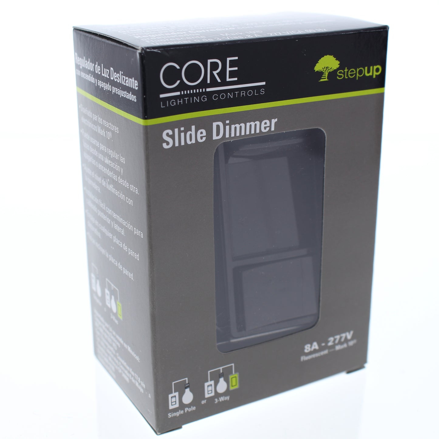 Cooper SF8AP7 Brown Preset Slide Dimmer Switch Single Pole 3-Way 8A 277V Mark 10
