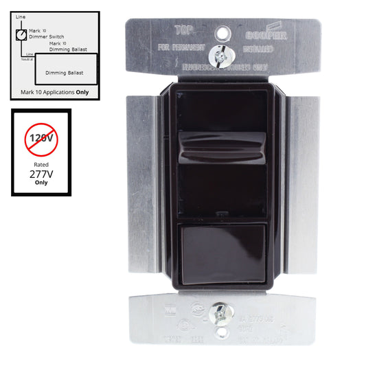 Cooper SF8AP7 Brown Preset Slide Dimmer Switch Single Pole 3-Way 8A 277V Mark 10