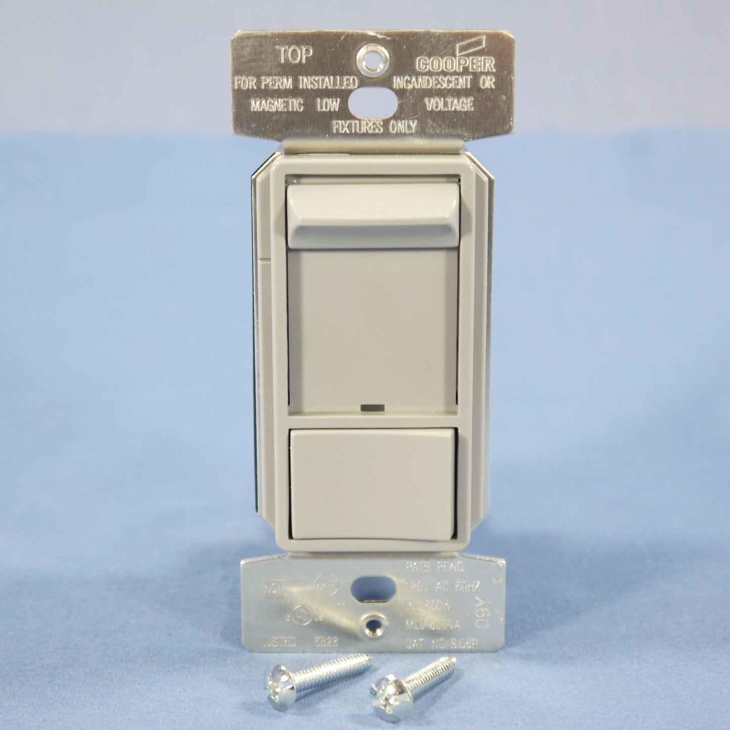 Cooper SI06P-GY Gray Incandescent Halogen Light Slide Dimmer Switch Preset 600W