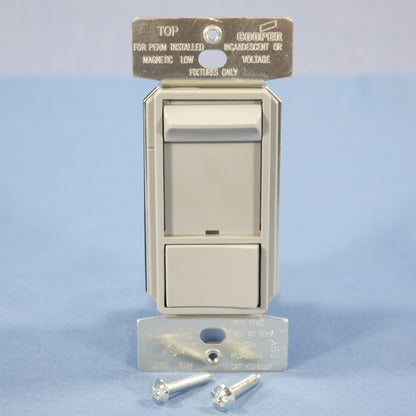 Cooper SI06P-GY Gray Incandescent Halogen Light Slide Dimmer Switch Preset 600W