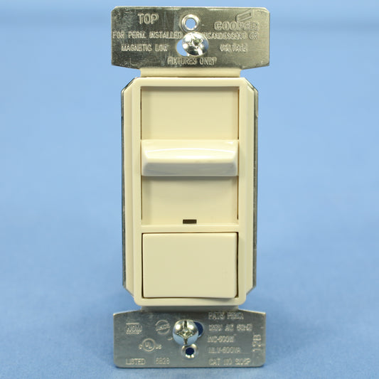 Cooper Lt Almond Incandescent Halogen Slide Dimmer Switch Preset 600W SI06P-LA-K