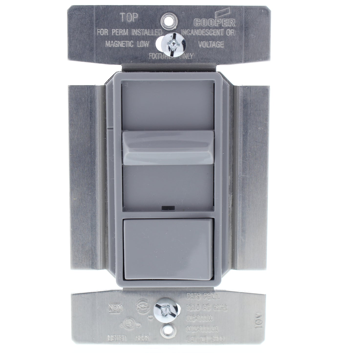 Cooper Gray Preset Magnetic LV Full Slide Dimmer 1-Pole 3-Way 120V 1000W SI10P