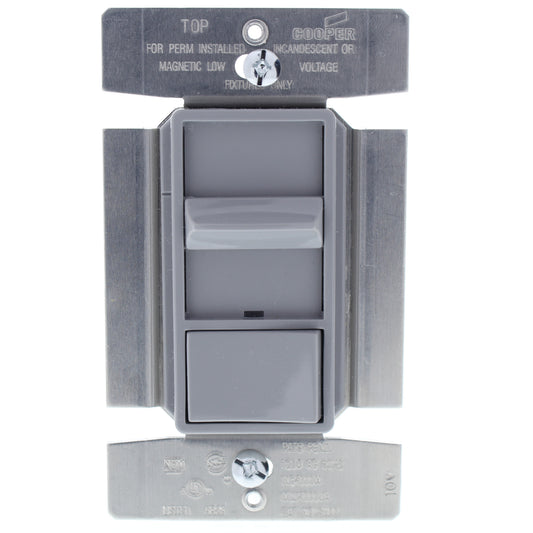 Cooper Gray Preset Magnetic LV Full Slide Dimmer 1-Pole 3-Way 120V 1000W SI10P