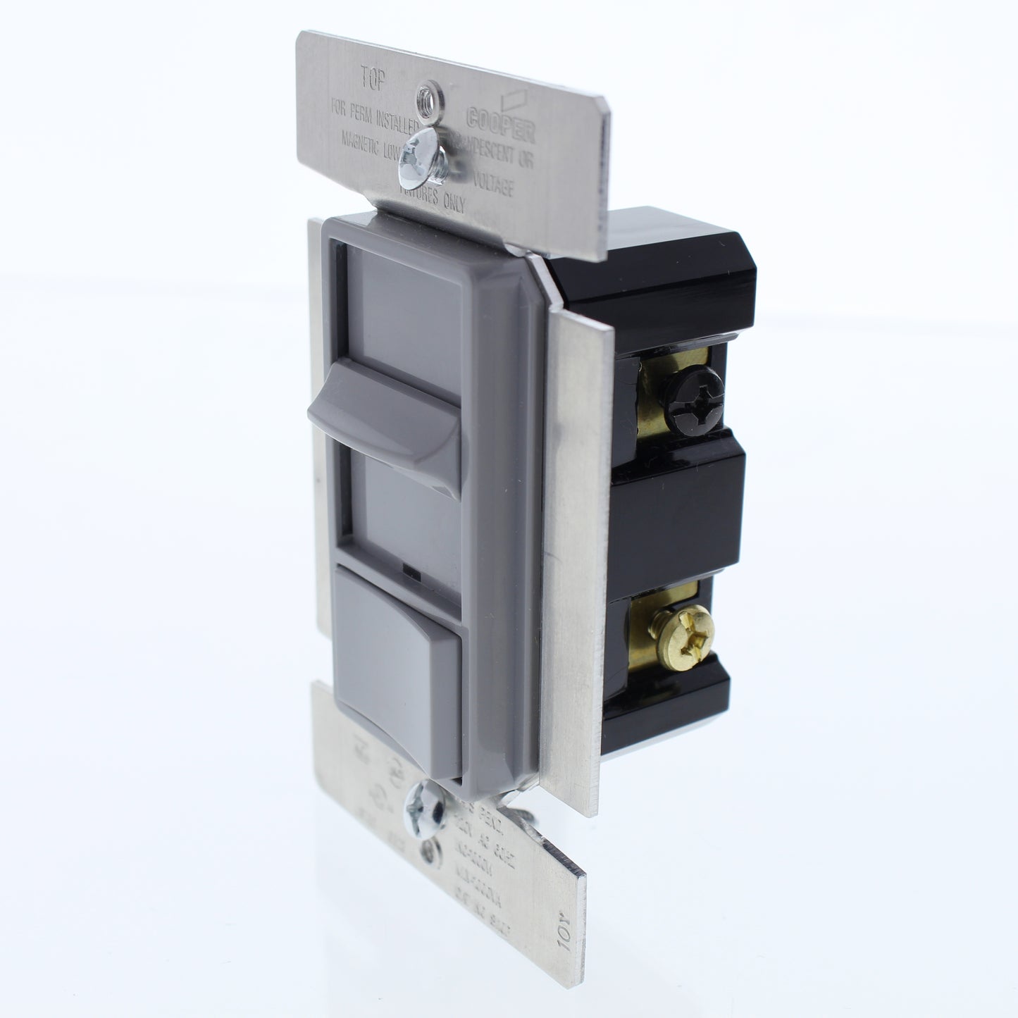 Cooper Gray Preset Magnetic LV Full Slide Dimmer 1-Pole 3-Way 120V 1000W SI10P