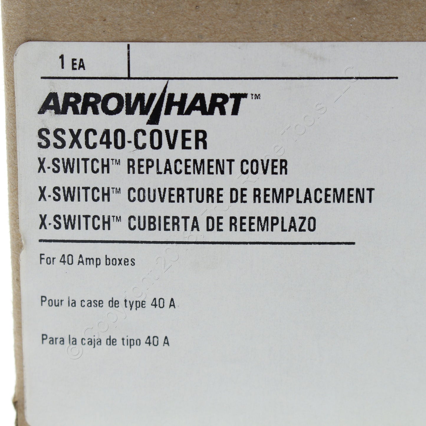 Cooper Stainless Steel Replacement Cover for 40A Motor X-Switch SSXC40-COVER
