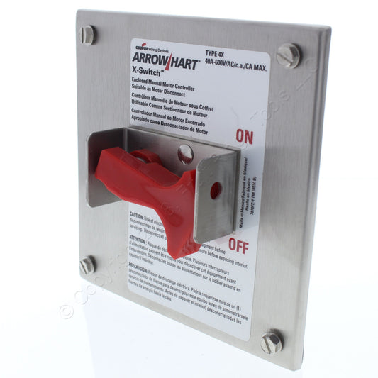 Cooper Stainless Steel Replacement Cover for 40A Motor X-Switch SSXC40-COVER
