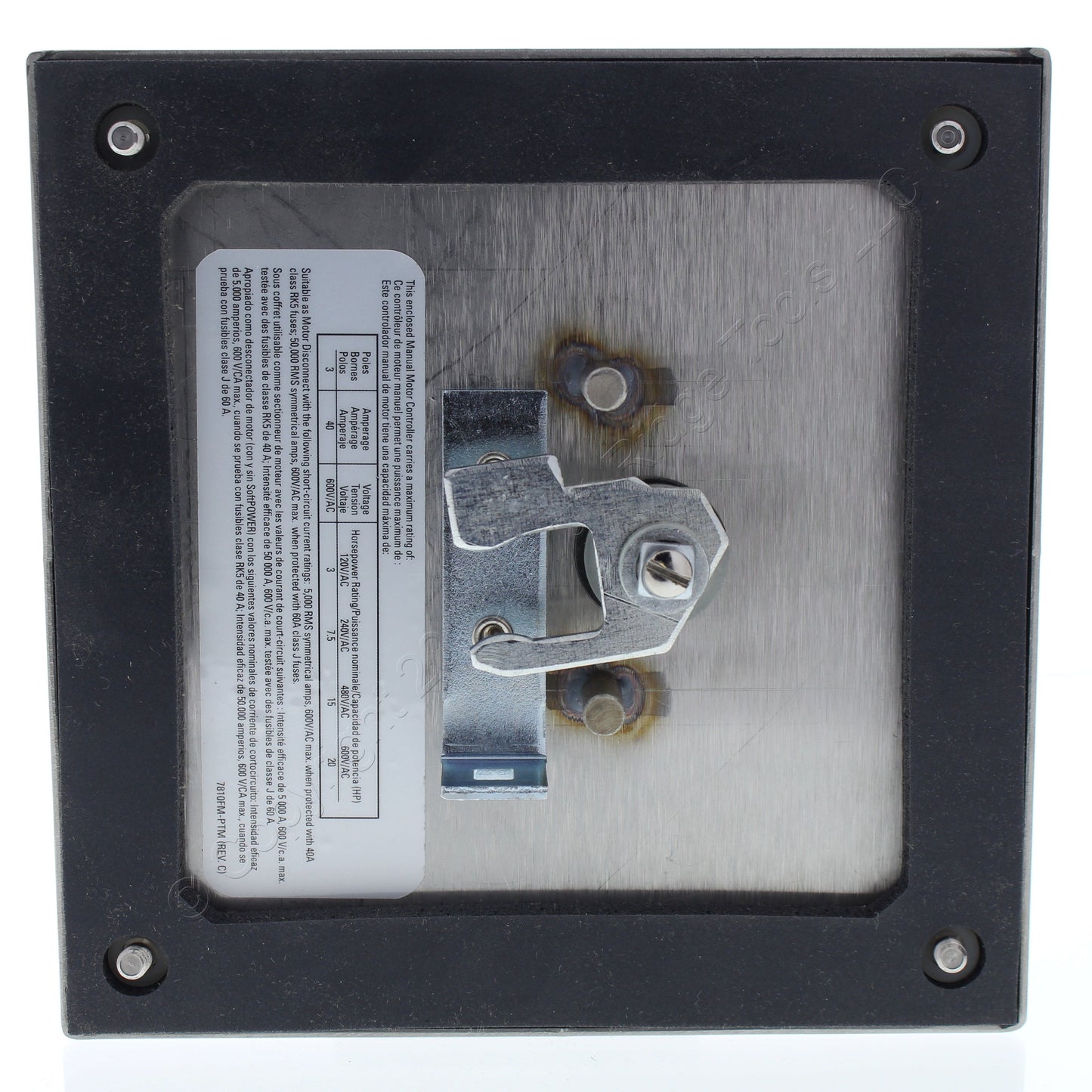 Cooper Stainless Steel Replacement Cover for 40A Motor X-Switch SSXC40-COVER