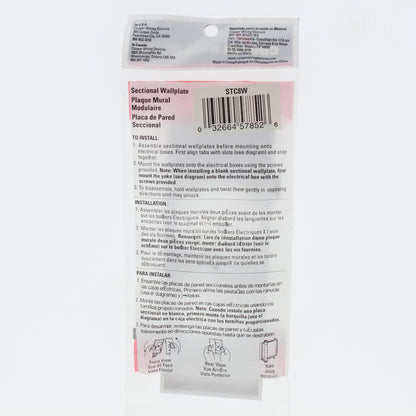 Cooper STC8W White 1-Gang 1-Receptacle Thermoplastic Mid-Size Wallplate Cover