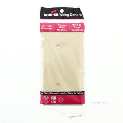 Cooper STE14V Ivory 1-Gang Blank Unbreakable Sectional Cover Cover Strap Mount