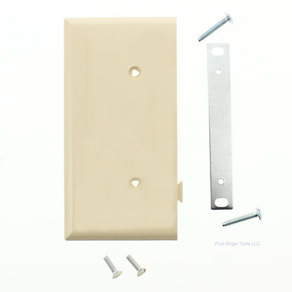 Cooper STE14V Ivory 1-Gang Blank Unbreakable Sectional Cover Cover Strap Mount
