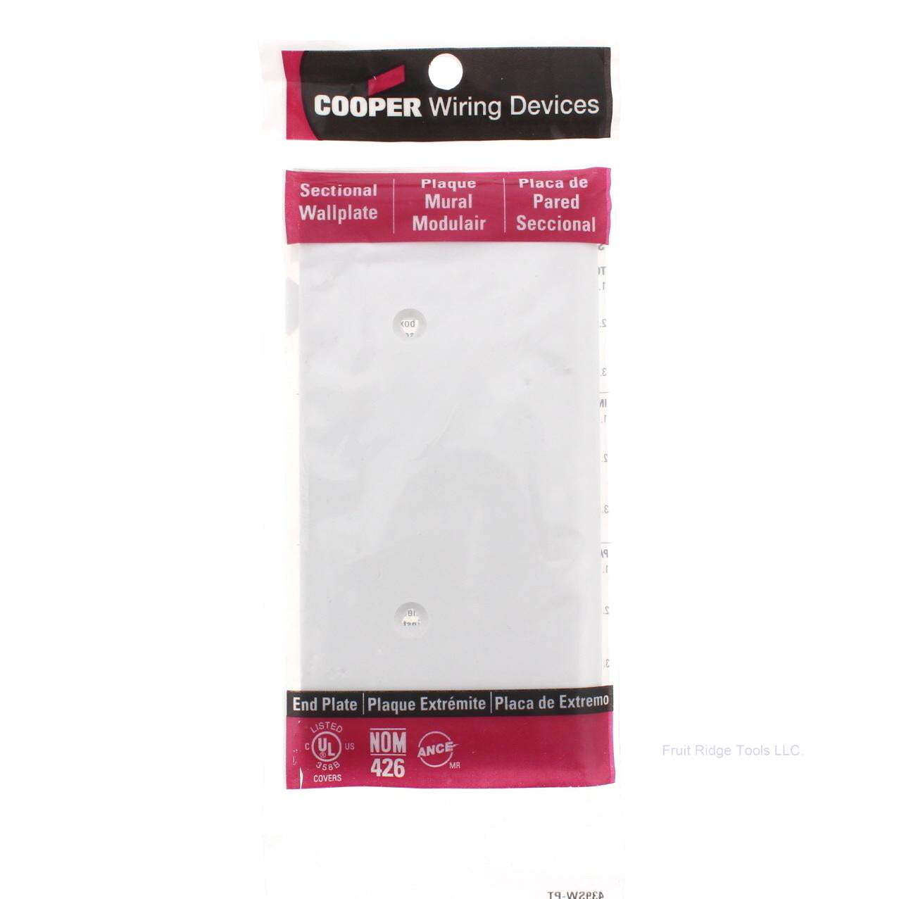 Cooper STE14W White 1-Gang Blank Unbreakable Sectional Wallplate Cover Box Mount