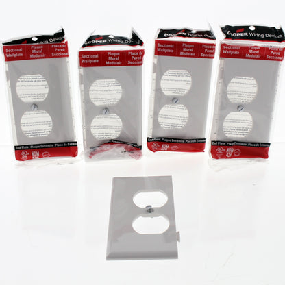 Cooper STE8W White 1-Gang Duplex Outlet Unbreakable Mid-Size Wallplate Cover 5pc