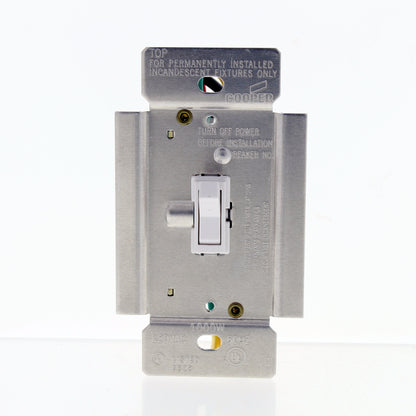 Cooper White Non-Preset Incandescent 1-Pole/3 Way Toggle Dimmer 1000W TI3101-W-K