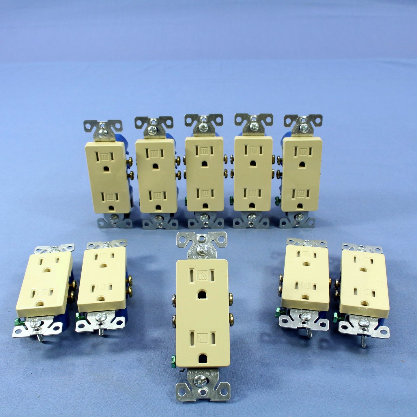 10 Cooper Ivory Tamper Resistant Duplex Receptacle Outlets Nema 5-15 15A TR1107V